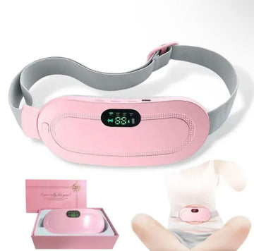 Electric Heating Pad for Period Pain Relief Portable Menstrual Cramp Massager Belt with Heat & Vibration | Rechargeable Warm Belt for Women | Menstrual Pain & Back Pain Relief