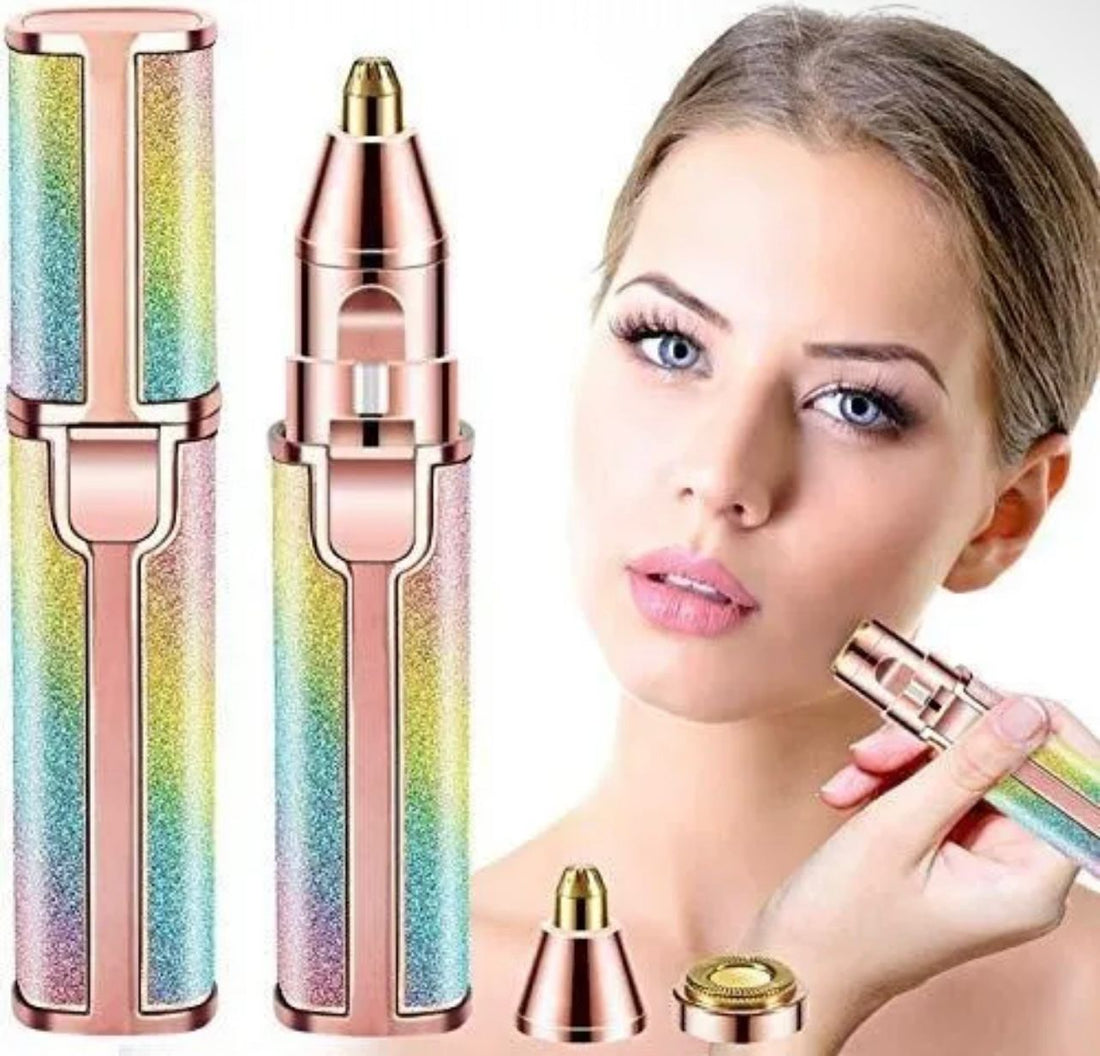 Rechargeable 2-in-1 Women’s Hair Remover Painless Facial Hair Epilator for Eyebrows, Upper Lip, and Moustache | Electric Hair Removal Machine for Girls | Portable and Gentle on Skin