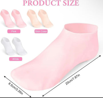 Silicone Moisturising Socks for Women1 Pairs Gel Spa Socks Non-Slip Aloe Vera Infused Foot Care Socks Hydrating Heel Repair Foot Mask Reusable Silicone Beauty Socks for Home & Salon Use